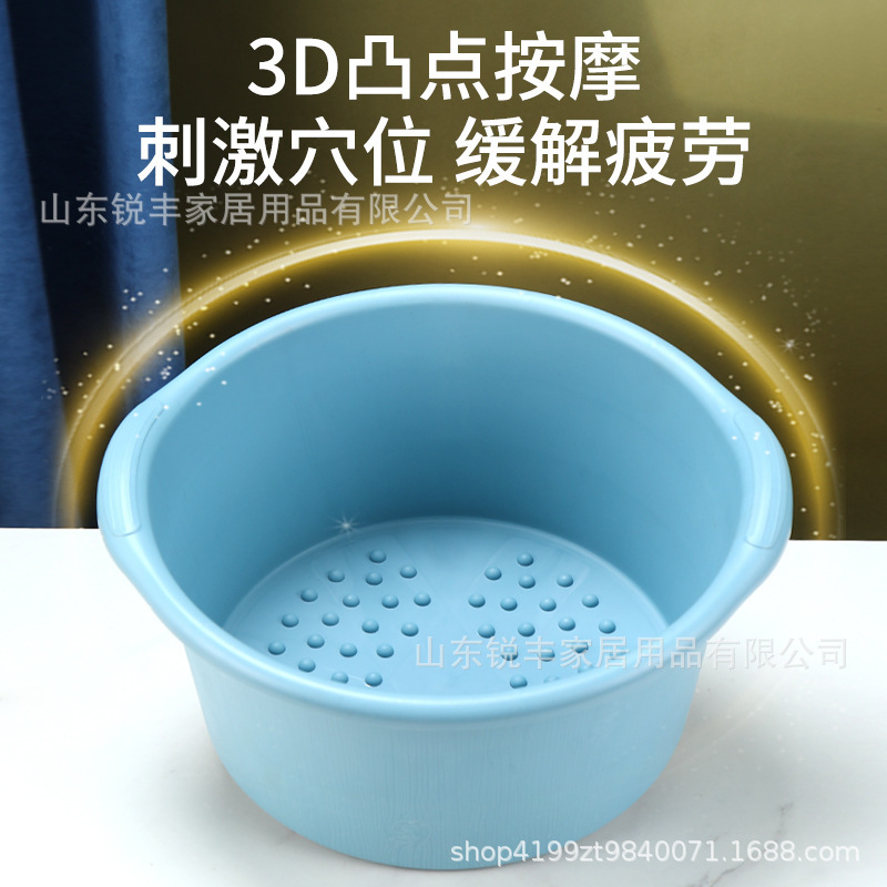 新しいラウンドマッサージビーズフットバス家庭用フットバス大人のフットバス印刷可能な厚いプラスチックフットバスバケツ|undefined