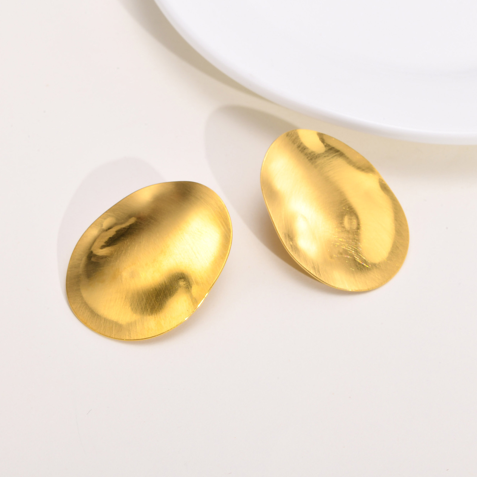 15g Weight 0.03µm-0.05µm Gold Plating Thickness PVD Coated Gold Plating Process 201 Stainless Steel Ear Needle Material 1 Pair Geometric Plating 201 Stainless Steel Stainless Steel Earrings