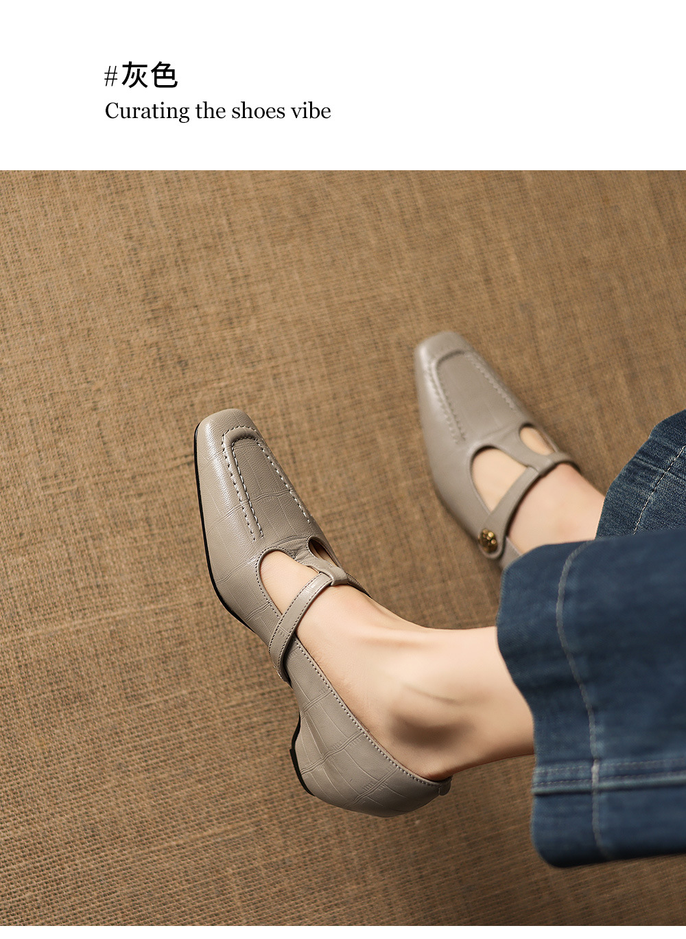 Giày Mary Jane nữ da cừu gót thấp 4.5 cm quai ngang có khóa — đen chi tiết 7