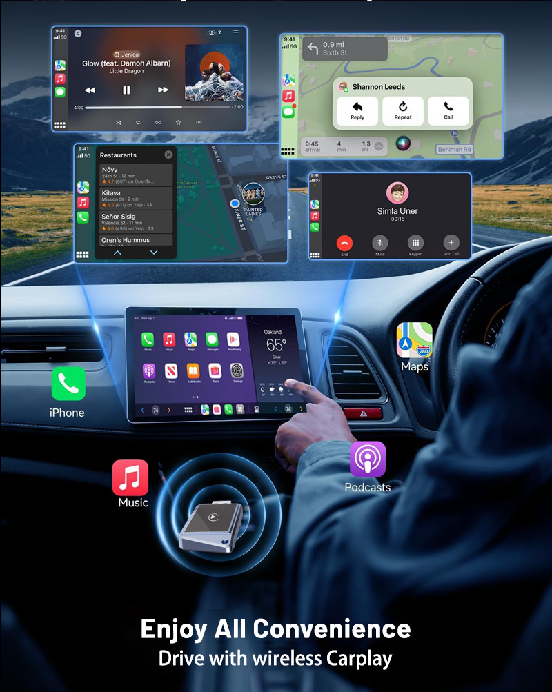 Cross-Border Wireless Carplay Box Upgrade Android Smart Car-Machine Interconnection Module Car Carplay Printed Logo