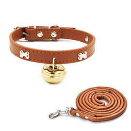 小猫咪项圈狗狗项圈可爱可猫通用牵引绳泰迪幼犬小型犬铃铛佩带狗