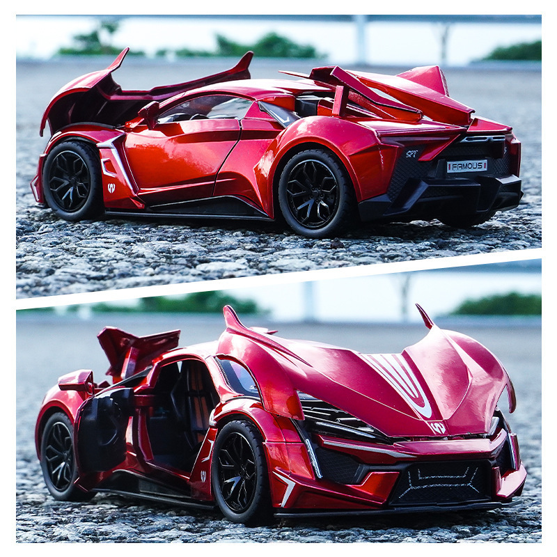 ディザトーンネットの赤い子供のおもちゃの男の子の大きいサイズのおもちゃの車の合金のスポーツカーは音楽の赤ちゃんの益智の小さい車を持ちます。|undefined
