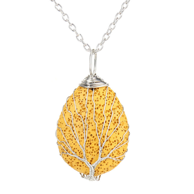 1 Piece Casual Leaf Alloy Volcanic rock Plating Womenu0027S Pendant Necklace