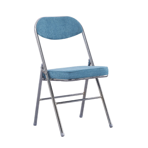 Vintage dining chair, restaurant folding chair, corduroy red chair, hot pot restaurant waiting chair, metal electroplated office backrest stool