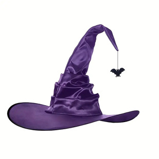 Halloween European and American Cross-Border Best-Selling Pleated Witch Happy Valley Amusement Park Cos Dress up Harry Potter Magic Hat