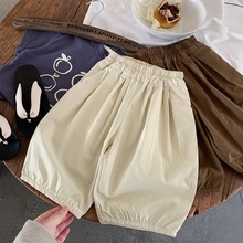 复古韩系~儿童棉布短裤2025夏季新品男童七分裤女童韩版日系裤子