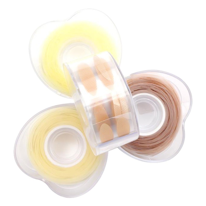Venta al por mayor rollo doble párpado pegatinas encaje malla ojo pegatinas natural invisible inconsútil doble párpado pegatinas cilindro paquete