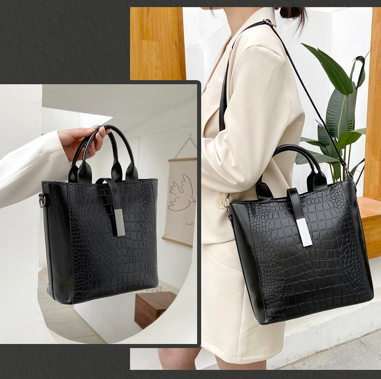 Fashion Embossing Large-capacity Shoulder Messenger Bag Wholesale display picture 6