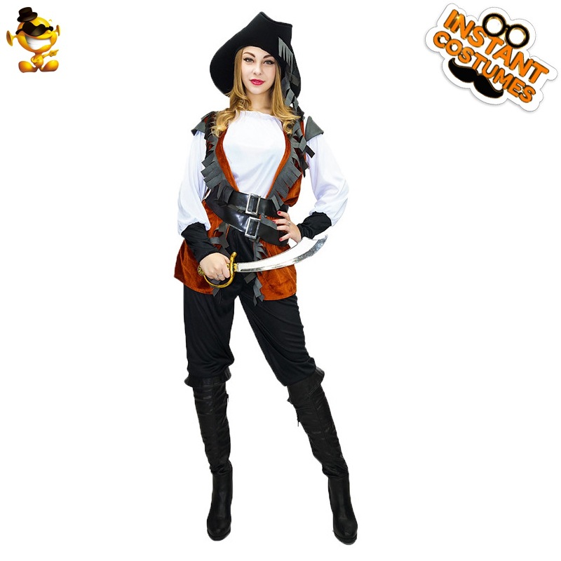 Halloween de las mujeres adultas pirata Cosplay traje adulto mujer pirata etapa traje ropa de fiesta