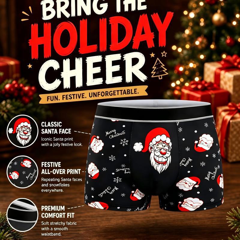 Amazon/TikTok cross-border best-selling printed European size men's boxer briefs, European and American Christmas men's boxer briefs Amazon/TikTok cross-border best-selling printed European size men's boxer briefs, European and American Christmas men's boxer briefs