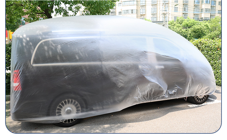 Car Disposable Car Cover Full Transparent Plastic Film Protective Car Cover Dust-proof Car Maintenance Disposable Car Cover