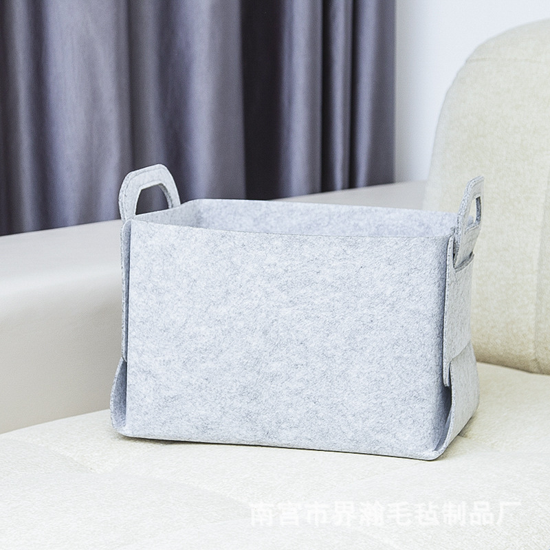 Cesta de almacenamiento de fieltro cesta de almacenamiento portátil de escritorio plegable al por mayor ropa sucia caja de almacenamiento de fieltro cesta de almacenamiento