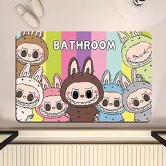 Labubu浴室地垫卫生间防滑垫硅藻泥吸水新款卡通家用厕所门口脚垫