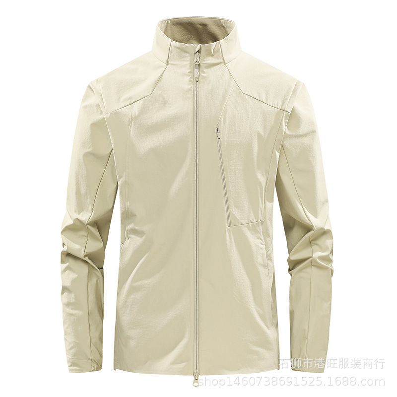 2026 New Spring Men's Casual Stand Collar Jacket Outdoor Sports Windbreaker Running Sportswear Wholesale