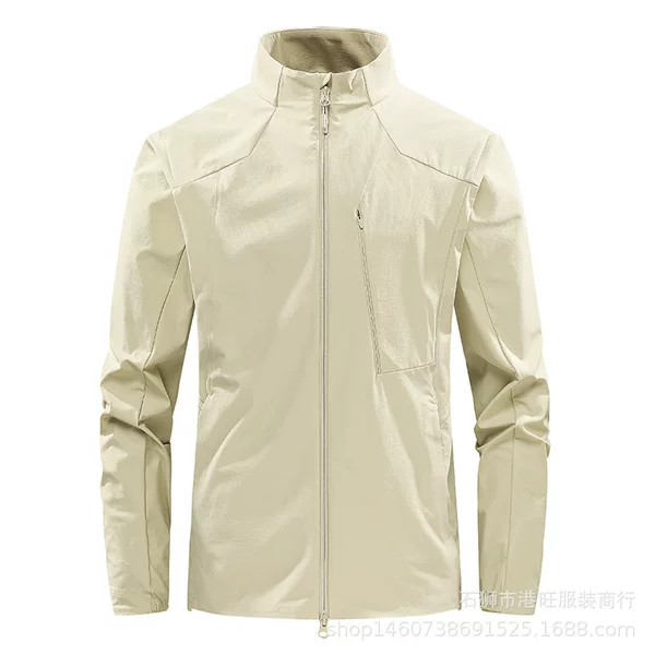2026 New Spring Men's Casual Stand Collar Jacket Outdoor Sports Windbreaker Running Sportswear Wholesale