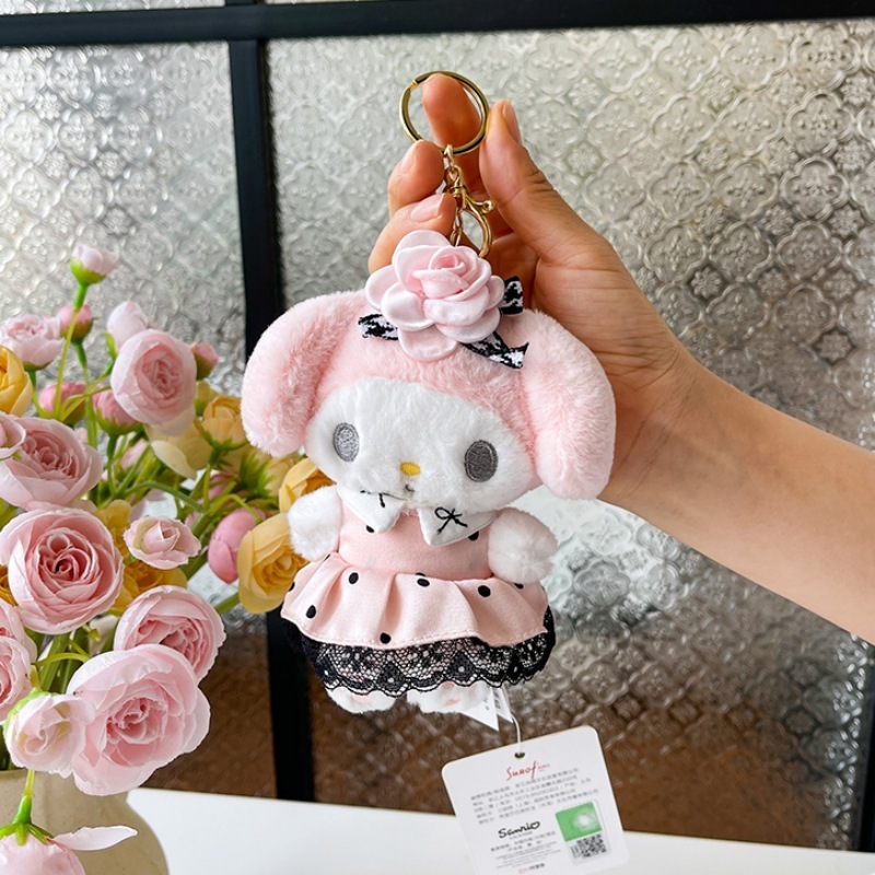 正版三丽鸥hellokitty毛绒挂件kt凯蒂猫小玩偶公仔钥匙扣书包挂饰|undefined