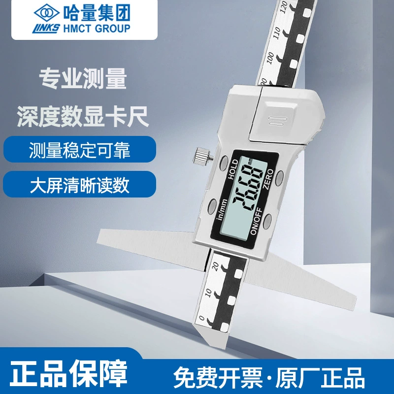 哈量 Electronic digital depth gauge 0-200-300-500mm metal shell industrial grade digital depth caliper