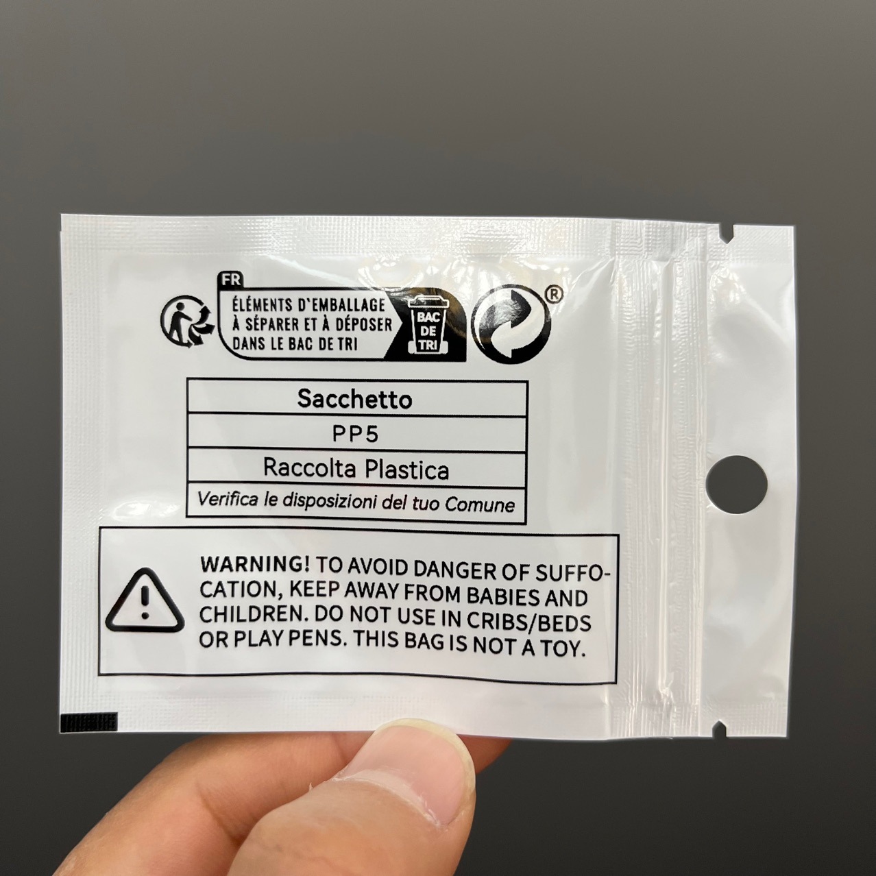 Temu Amazon Environmental Tag Plastic PP5 self -sealing bag pinching…