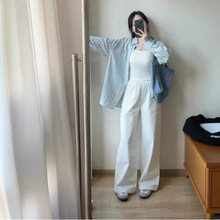 韩版宽松休闲紫色格纹长袖衬衫女2025春季美式复古慵懒风百搭衬衣