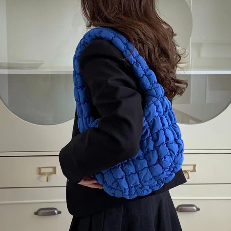 Women's Bags Pleated Cloud Bag Women's Fashion Niche Soft Puff Shoulder Bag Candy Color Underarm Bag_voghion.com
