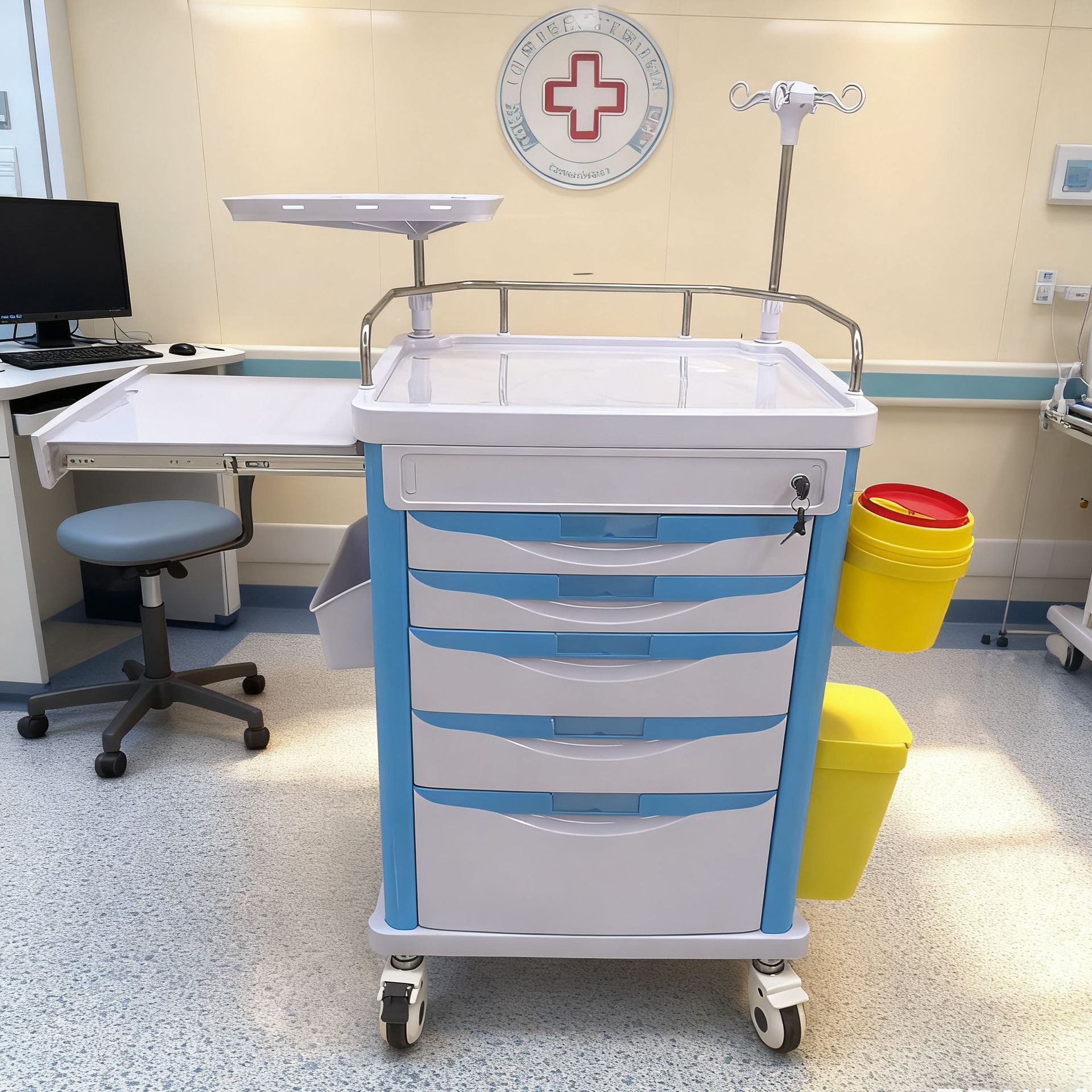 Vehículo de rescate médico de alta calidad engrosado ABS vehículo de infusión multifuncional de entrega de medicamentos gran tamaño vehículo de tratamiento