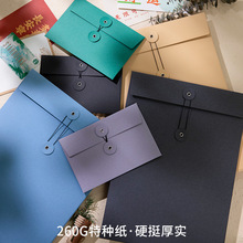 加厚A4A5A6合同文件档案袋创意绑带大号信封袋照片明信片收纳袋
