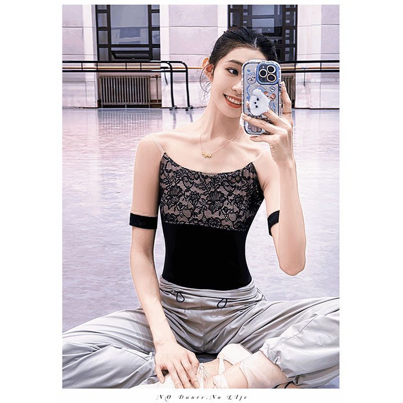 Adult New Lace One-Piece Ballet Gymnastics Suit Dance Practice Suit High-End Body Shape