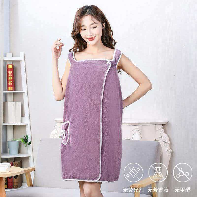 Coral Velvet Women's Sleeveless Bathrobe-Style Bath Skirt, Wearable and Wrapable, Absorbent and Quick-Drying Bath Towel, Soft Bathrobe for Home Use Wholesale Coral Velvet Women's Sleeveless Bathrobe-Style Bath Skirt, Wearable and Wrapable, Absorbent and Quick-Drying Bath Towel, Soft Bathrobe for Home Use Wholesale