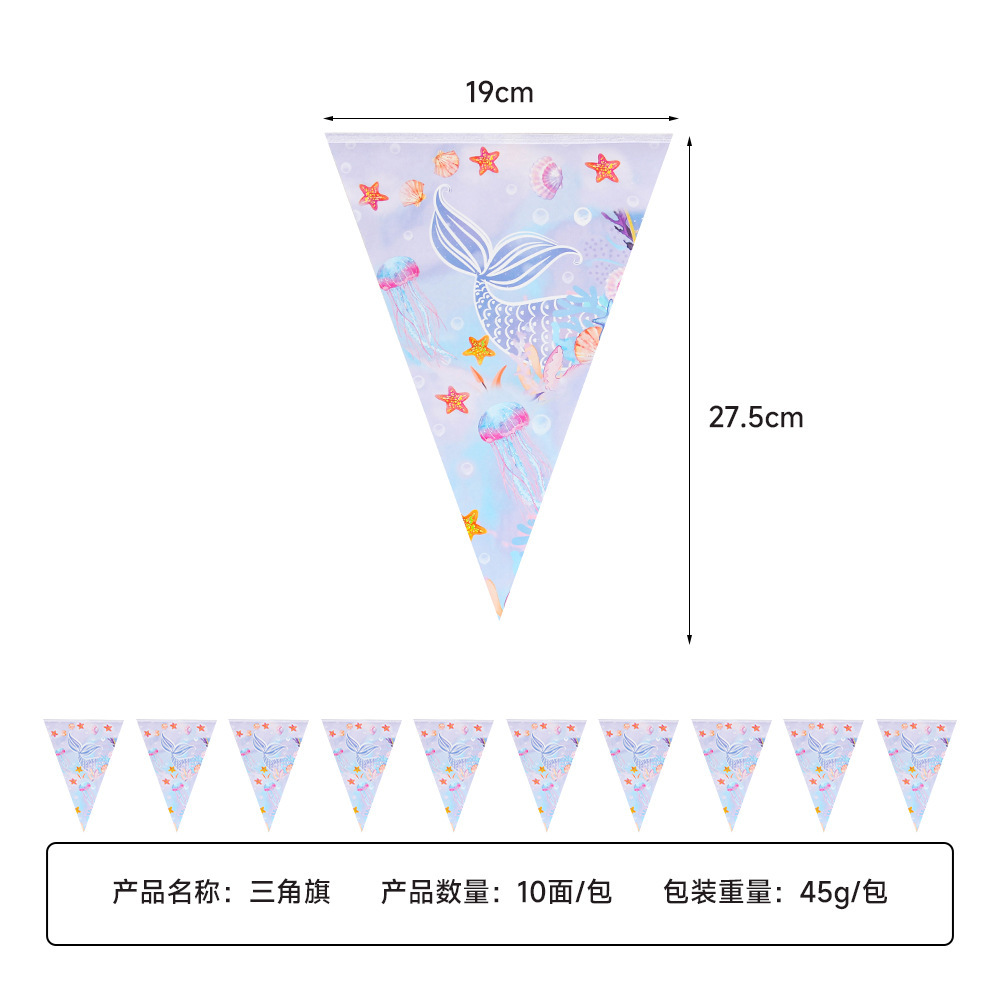 Nuevo juego de vajilla de fiesta con tema de sirena marina de verano, bandeja de papel desechable, cuchillo, tenedor, cuchara, decoración de fiesta