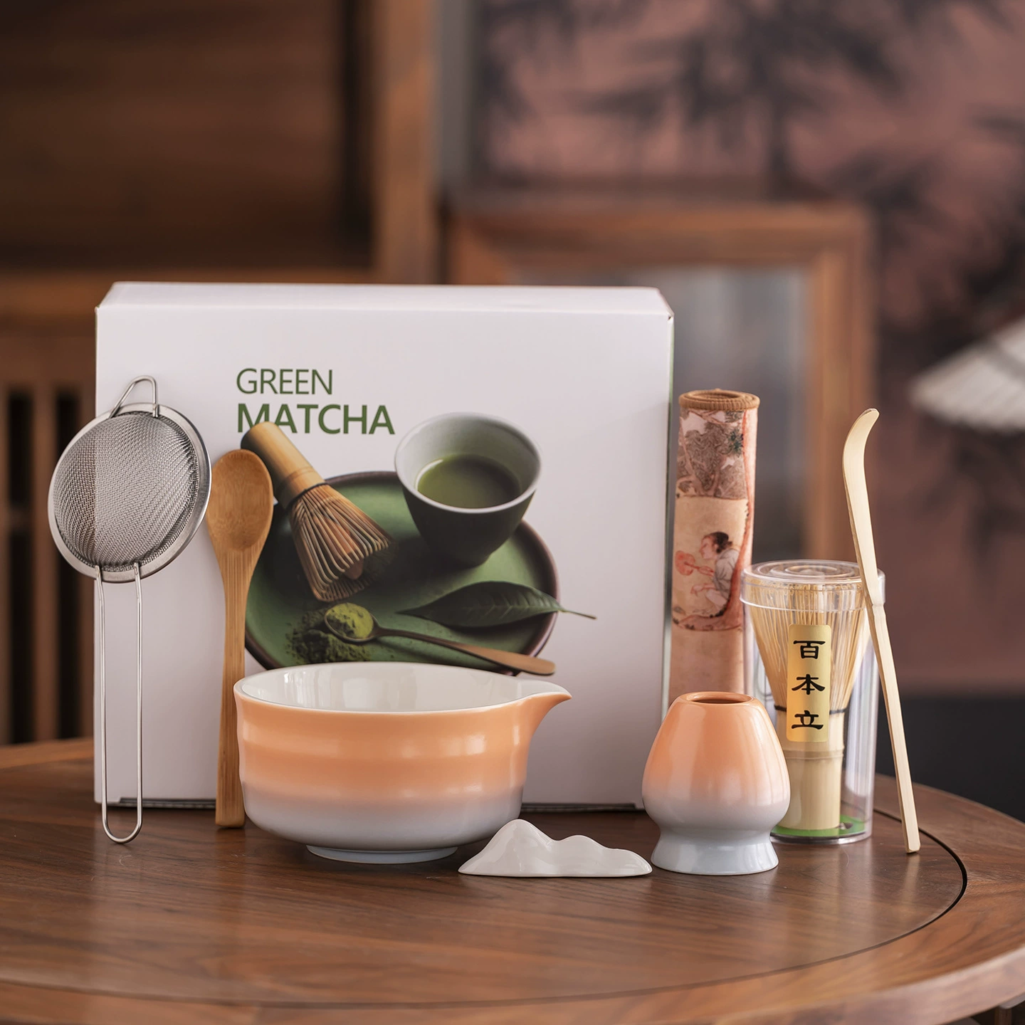 Wavy Ceramic Matcha Tea Set, Chinese-style tea cup and tools kit, multi-style options