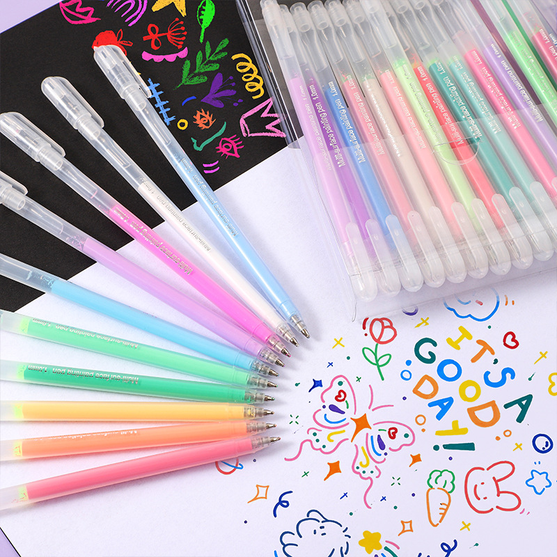 아크릴 손으로 그린 ??펜 모바일 폰 스티커 브러시 물컵 펜 홀더 네일 아트 펜 스티커 카메라 귀여운 손으로 그린 ??중립 펜 48색