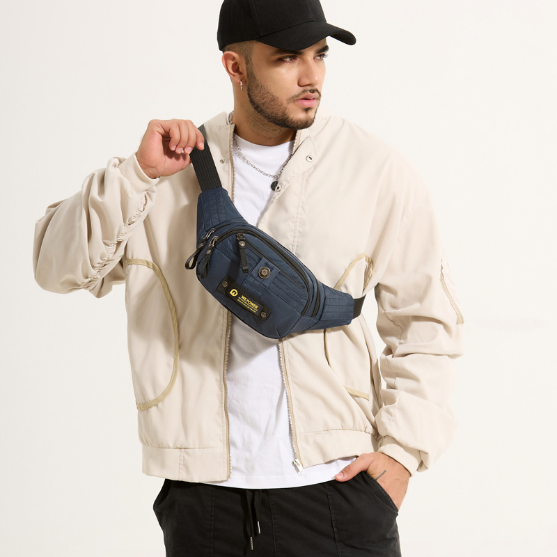 WEPOWER nuevo bolso de cintura deportivo casual para hombres multicapa bolso de hombro ligero bolso de pecho de moda al aire libre