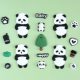 Pvc Soft Glue Patch Panda Home DIY Water Cup Sticker Thermos Cup Refrigerator Sticker Trash Can Mobile Phone Tablet Case Decoration