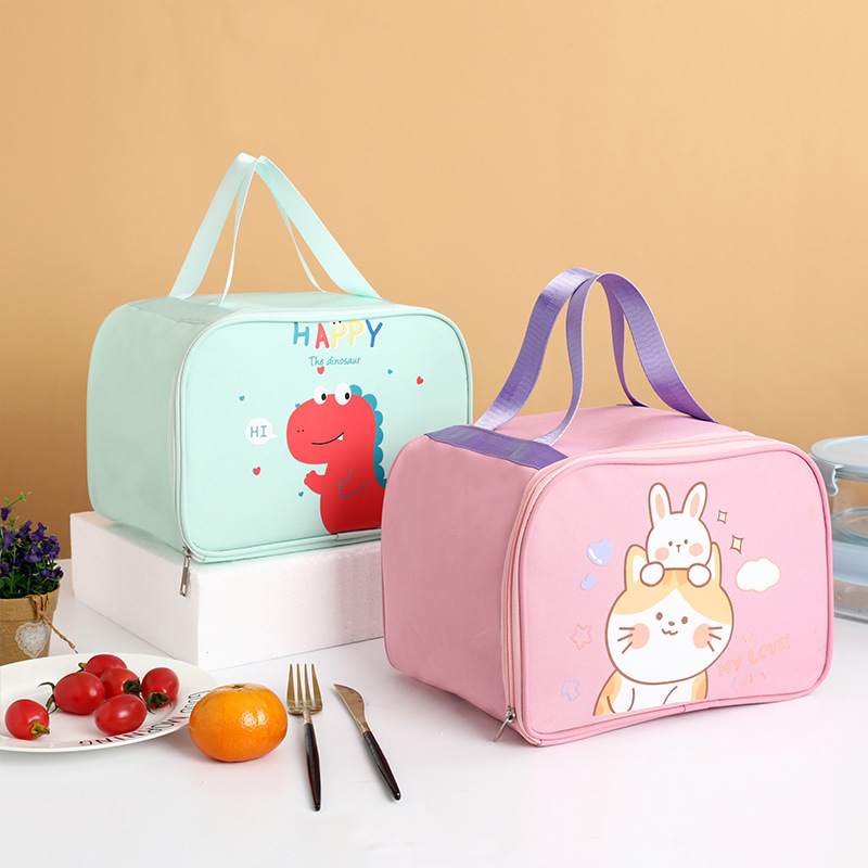 Student Lunch Bag Children's Cartoon Thickened Insulated Lunch Box Bag Waterproof Portable Lunch Tote Bag