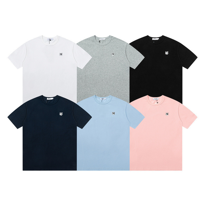 Fox Summer Trendy Brand Maison Kitsune Single-Head Gray Casual Versatile Unisex Short-Sleeve T-Shirt