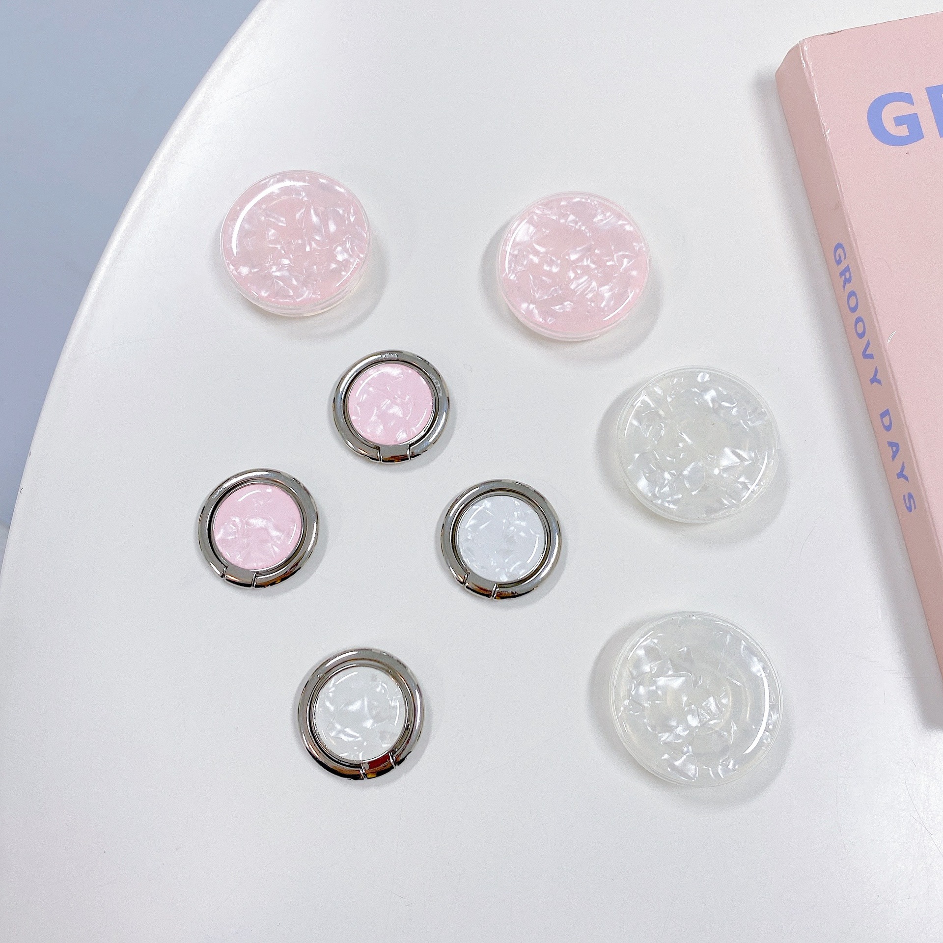 12g Weight Phone Ring Grips Classification Metal Material Round Pattern Basic, Simple Style Style Round Metal Basic Simple Style Phone Ring Grips 4