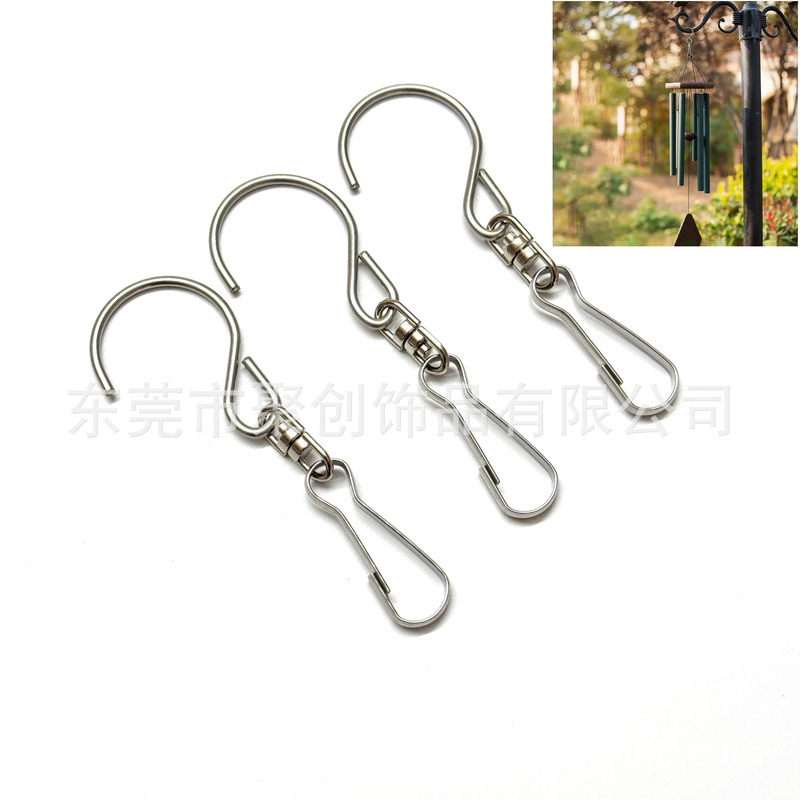 Cross-Border 304 Stainless Steel S Hook 306-Degree Rotating Wind Chime Hook S-Shaped Hook + Swivel + Buckle Swivel Ring Wind Chime Hook Cross-Border 304 Stainless Steel S Hook 306-Degree Rotating Wind Chime Hook S-Shaped Hook + Swivel + Buckle Swivel Ring Wind Chime Hook