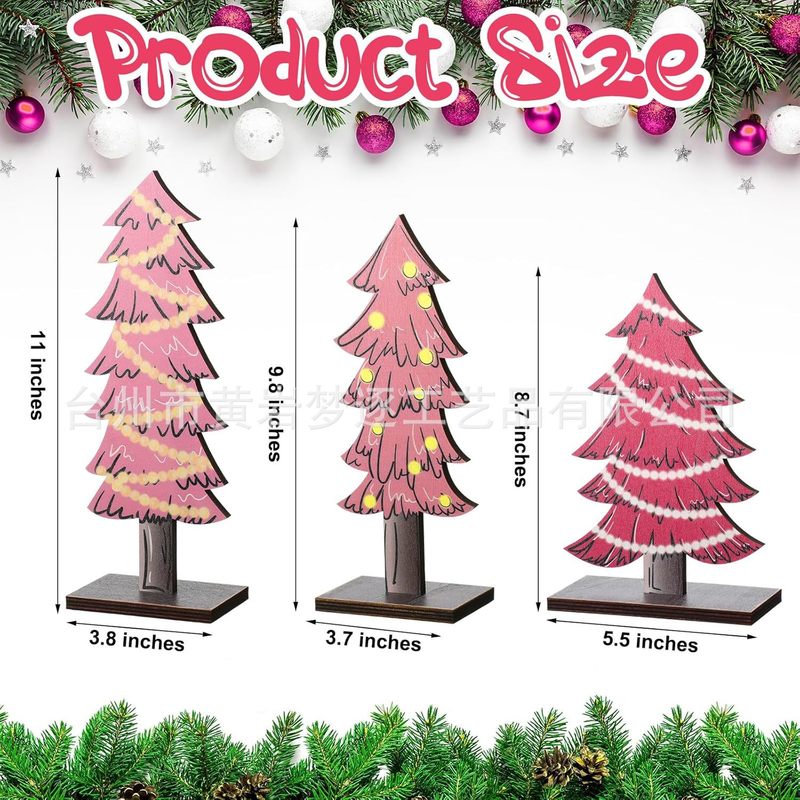 クリスマスの田舎の木製クリスマスツリーのデスクトップ装飾品農家の食卓センターの木製装飾品が国境を越えて人気がある|undefined