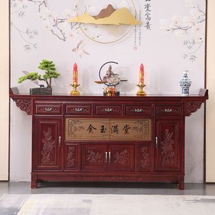 Buddha Table Incense Altar Rural Main Hall Chinese-Style Solid Wood Buddha Table Set Cabinet Shrine Offering Table Tribute Offering Cross-Border