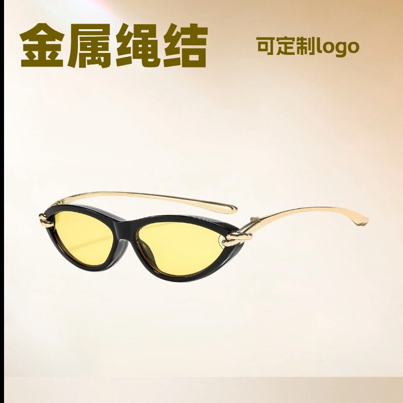 新款设计BV1390S女士猫眼高级感太阳镜金属绳结镜腿墨镜太阳眼镜|undefined