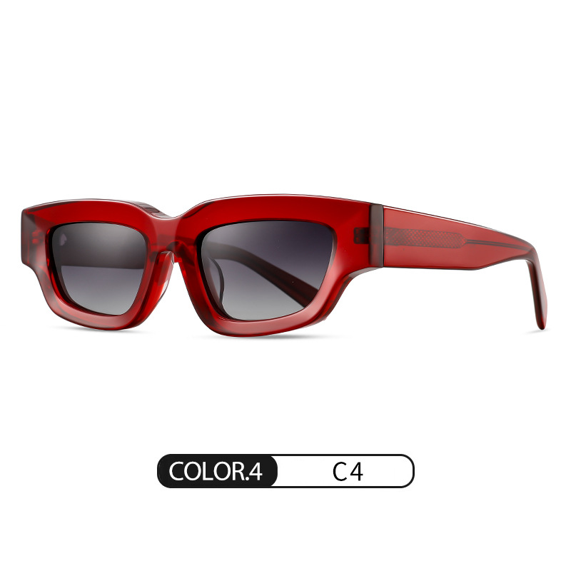 Gafas de sol de acetato de marco pequeño punk transfronterizas europeas y americanas s32117 Gafas de sol polarizadas de placa de marea de marco cuadrado retro de alta calidad