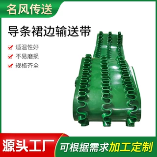 挡边饲料输送带 导条裙边输送带 绿色PVC裙边输送带厂家
