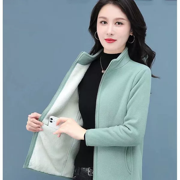 Outdoor Leisure Warm Double-sided Wear Men's and Women's Couple's Fleece Clothes Autumn and Winter Lamb Fleece Collar Cardigan Sweater Liner