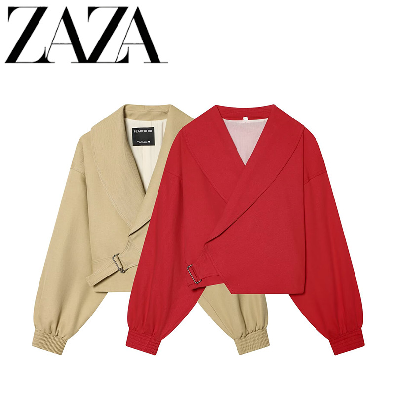 Chaqueta Corta Casual para Mujer de Poliéster, Manga Larga