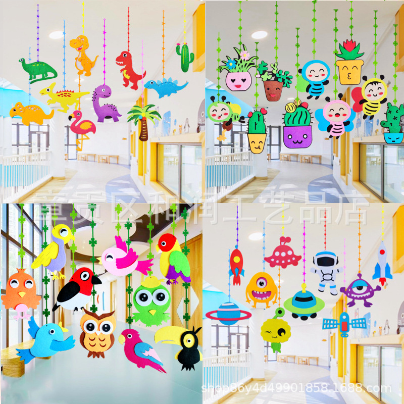 Fábrica directa de Kindergarten huanchuang aula corredor decoración colgante ornamento aéreo colgante decoración pájaro animal techo colgante