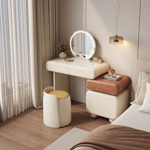 Cream Style Solid Wooden Dressing Table Light Luxury Home Internet-Famous Ins Style Nordic Simple High-Level Bedroom Large Capacity Storage