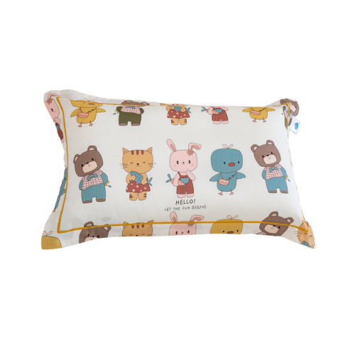Wholesale 60 satin long-staple cotton children's pillowcase cotton cartoon student cotton pillowcase summer small pillowcase wholesale