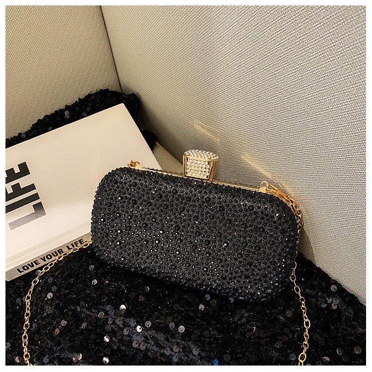 Bolsa de cena de moda transfronteriza de dama brillante y lujosa decoración de diamante bolsa de mano bolsa de cena elegante temperamento bolsa de cena