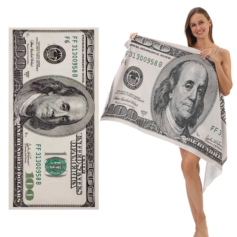 In-Stock Xiyin Temu Cross-Border Dropshipping European and American Dollar Beach Towel Digital Print Large Towel Bath Towel In-Stock Xiyin Temu Cross-Border Dropshipping European and American Dollar Beach Towel Digital Print Large Towel Bath Towel