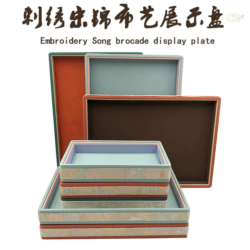 Новый древний стиль имитации вышивки Song Jin ткань шелковая атласная ювелирная демонстрация поддонов для просмотра товаров